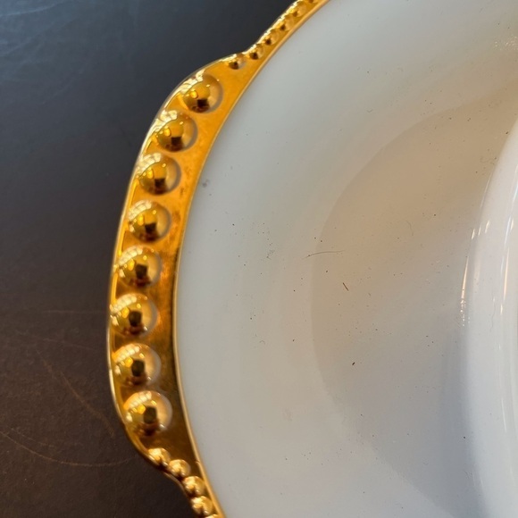 Vintage Fire King Anchor Hocking Ware Divided Dish with Gold Trim - Picture 5 of 8